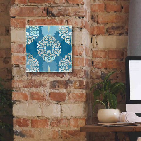 Image of 'Royal Blue Tile III' by Flora Kouta Giclee Canvas Wall Art,12 x 12