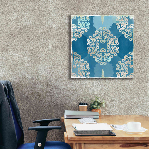 Image of 'Royal Blue Tile III' by Flora Kouta Giclee Canvas Wall Art,26 x 26