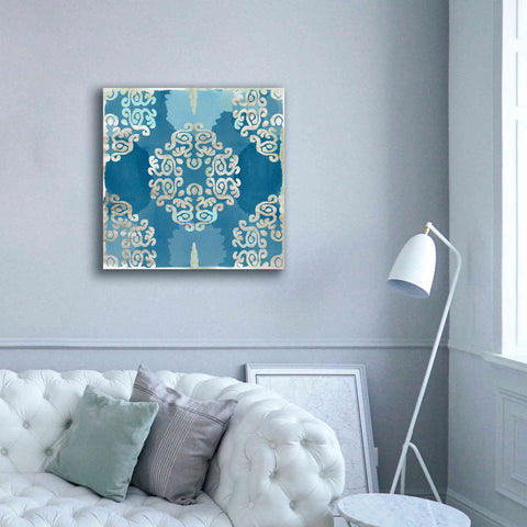 Image of 'Royal Blue Tile III' by Flora Kouta Giclee Canvas Wall Art,37 x 37