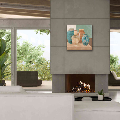 Image of 'Earthenware Pots I' by Flora Kouta Giclee Canvas Wall Art,26 x 26