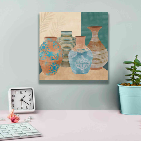 Image of 'Earthenware Pots II' by Flora Kouta Giclee Canvas Wall Art,12 x 12