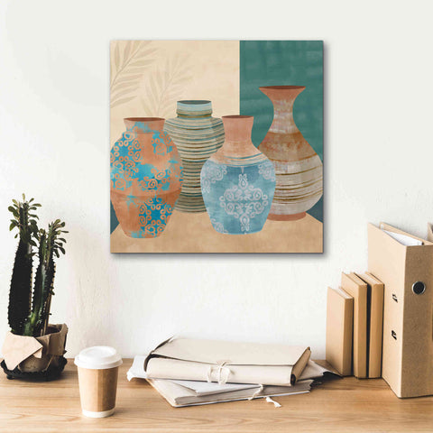 Image of 'Earthenware Pots II' by Flora Kouta Giclee Canvas Wall Art,18 x 18