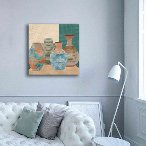 Image of 'Earthenware Pots II' by Flora Kouta Giclee Canvas Wall Art,37 x 37
