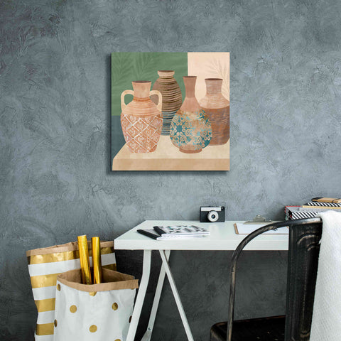 Image of 'Earthenware Pots III' by Flora Kouta Giclee Canvas Wall Art,18 x 18