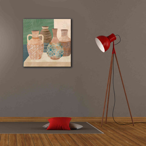 Image of 'Earthenware Pots III' by Flora Kouta Giclee Canvas Wall Art,26 x 26