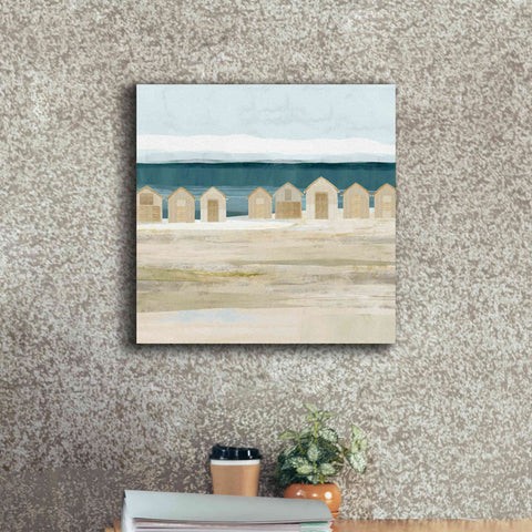 Image of 'Stone Bay Huts II' by Flora Kouta Giclee Canvas Wall Art,18 x 18