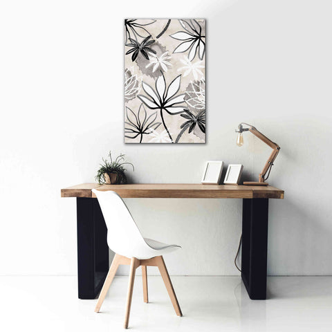 Image of 'Monochrome Flowers I' by Flora Kouta Giclee Canvas Wall Art,26 x 40