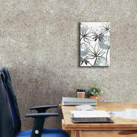 Image of 'Monochrome Flowers II' by Flora Kouta Giclee Canvas Wall Art,12 x 18