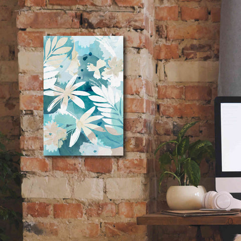 Image of 'Soft Blue Floral II' by Flora Kouta Giclee Canvas Wall Art,12 x 18