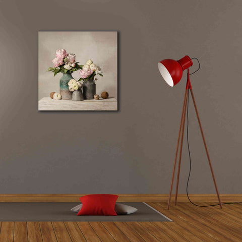 Image of 'Three Spring Blooms' by Leah McLean Giclee Canvas Wall Art,26 x 26