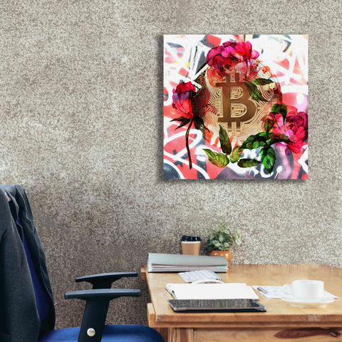 Image of 'Bitcoin Floral Inspiration 1' by Irena Orlov Giclee Canvas Wall Art,26 x 26
