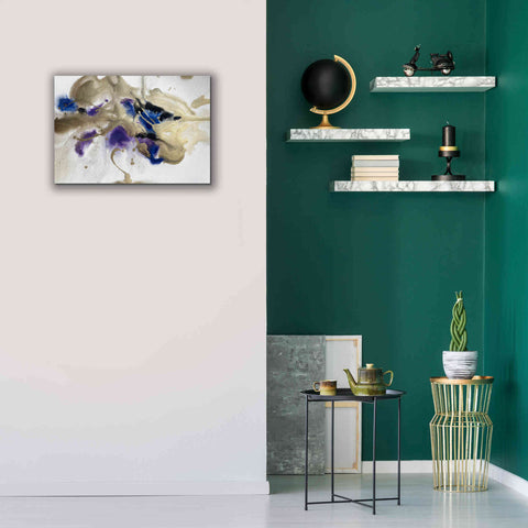 Image of 'Gold In Blue Watercolor Abstract 2' by Irena Orlov Giclee Canvas Wall Art,26 x 18