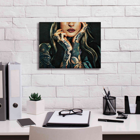 Image of 'Tattooed Temptress' by Ashley Aldridge Giclee Canvas Wall Art,16 x 12