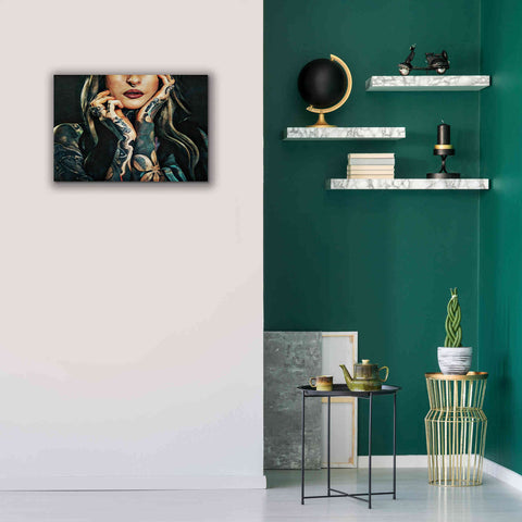Image of 'Tattooed Temptress' by Ashley Aldridge Giclee Canvas Wall Art,26 x 18