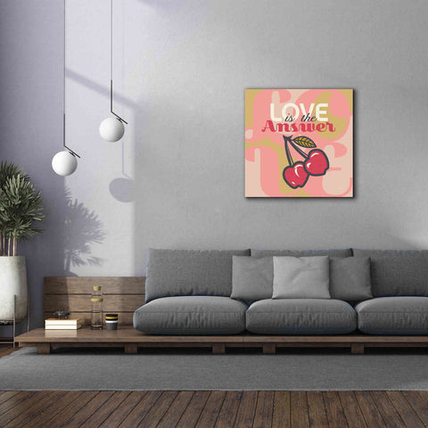 Image of 'Love Is The Answer Cherries' by Evelia Designs Giclee Canvas Wall Art,37 x 37