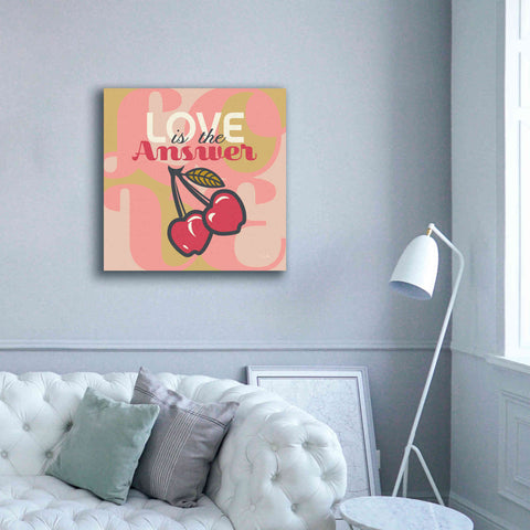 Image of 'Love Is The Answer Cherries' by Evelia Designs Giclee Canvas Wall Art,37 x 37