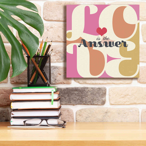Image of 'Love Is The Answer' by Evelia Designs Giclee Canvas Wall Art,12 x 12
