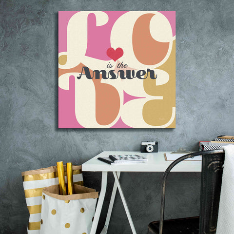 Image of 'Love Is The Answer' by Evelia Designs Giclee Canvas Wall Art,26 x 26