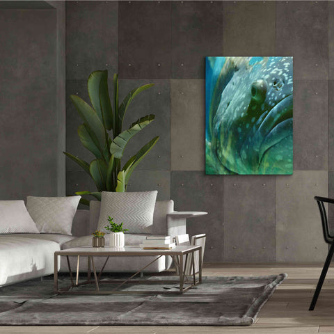 Image of 'Turquoise Splash One' by Steve Hunziker Giclee Canvas Wall Art,40 x 54