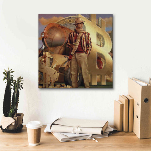 Image of 'Bitcoin Deco Eleven' by Steve Hunziker Giclee Canvas Wall Art,18 x 18