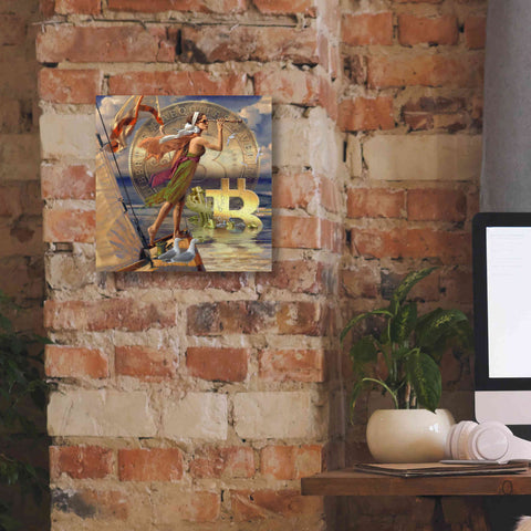 Image of 'Bitcoin Deco Ten' by Steve Hunziker Giclee Canvas Wall Art,12 x 12