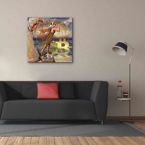 Image of 'Bitcoin Deco Ten' by Steve Hunziker Giclee Canvas Wall Art,37 x 37