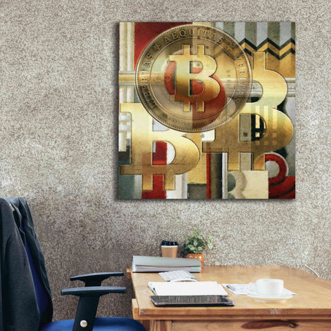 Image of 'Bitcoin Deco Seven' by Steve Hunziker Giclee Canvas Wall Art,37 x 37