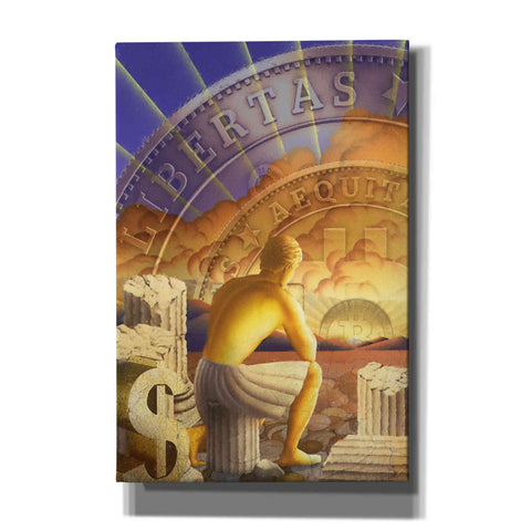 Image of 'Bitcoin Deco Five' by Steve Hunziker Giclee Canvas Wall Art