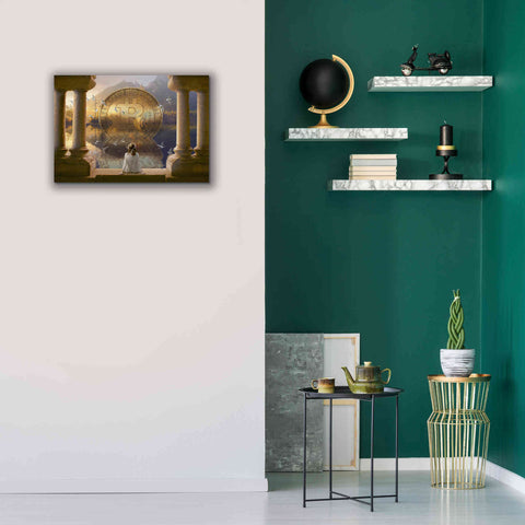 Image of 'Bitcoin Deco Three' by Steve Hunziker Giclee Canvas Wall Art,26 x 18