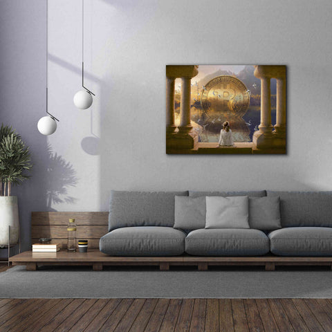 Image of 'Bitcoin Deco Three' by Steve Hunziker Giclee Canvas Wall Art,54 x 40