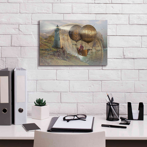 Image of 'Bitcoin Deco Two' by Steve Hunziker Giclee Canvas Wall Art,18 x 12