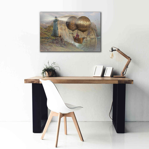 Image of 'Bitcoin Deco Two' by Steve Hunziker Giclee Canvas Wall Art,40 x 26