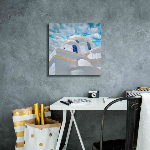 Image of 'Grecianblue Three' by Steve Hunziker Giclee Canvas Wall Art,18 x 18