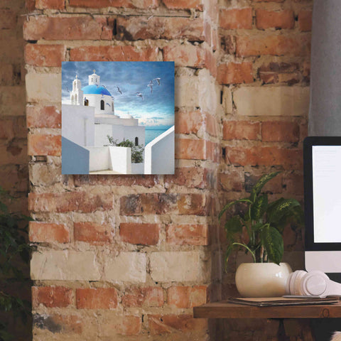 Image of 'Grecianblue One' by Steve Hunziker Giclee Canvas Wall Art,12 x 12