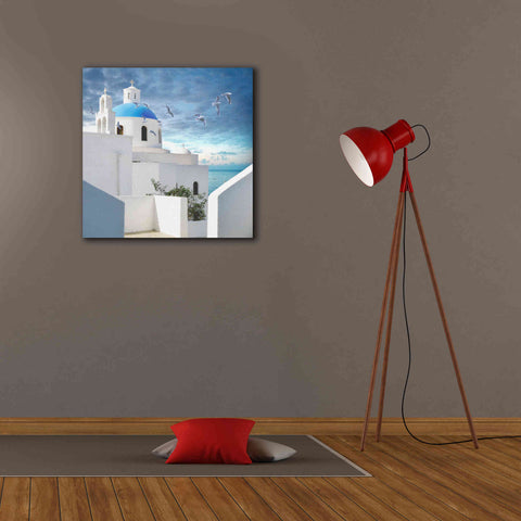 Image of 'Grecianblue One' by Steve Hunziker Giclee Canvas Wall Art,26 x 26