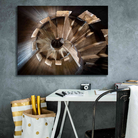 Image of 'Shadow In The Staircase' by Roman Robroek Giclee Canvas Wall Art,34 x 26