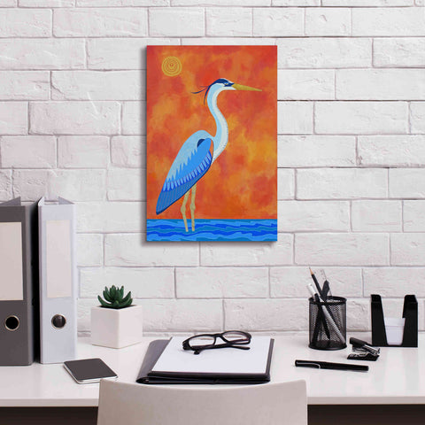 Image of 'Blue Heron by Casey Craig Giclee Canvas Wall Art,12 x 18