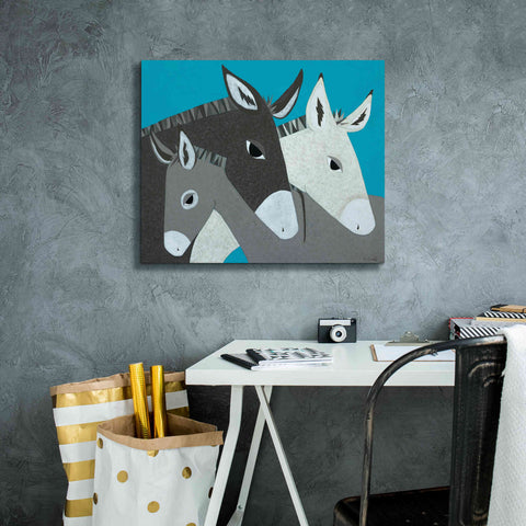 Image of 'Donkey Family by Casey Craig Giclee Canvas Wall Art,24 x 20