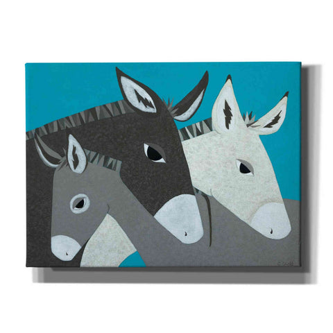 Image of 'Donkey Family by Casey Craig Giclee Canvas Wall Art