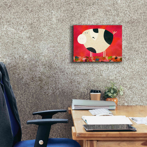 Image of 'Pig Newton Reverse by Casey Craig Giclee Canvas Wall Art,16 x 12