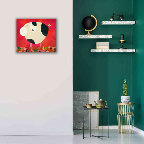 Image of 'Pig Newton Reverse by Casey Craig Giclee Canvas Wall Art,24 x 20