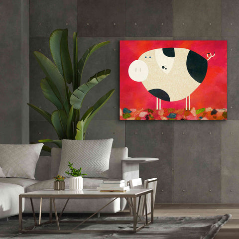 Image of 'Pig Newton Reverse by Casey Craig Giclee Canvas Wall Art,54 x 40