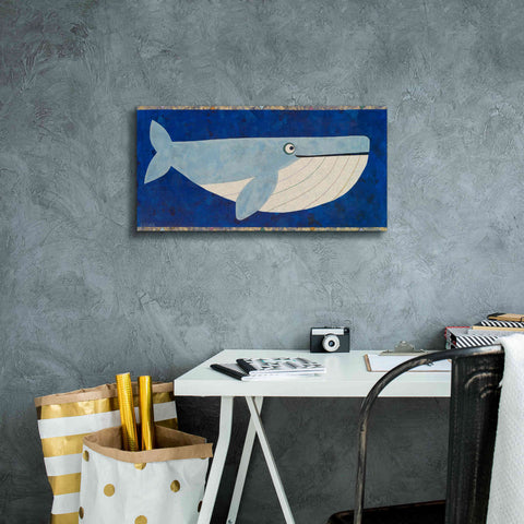 Image of 'Wendell the Whale by Casey Craig Giclee Canvas Wall Art,24 x 12