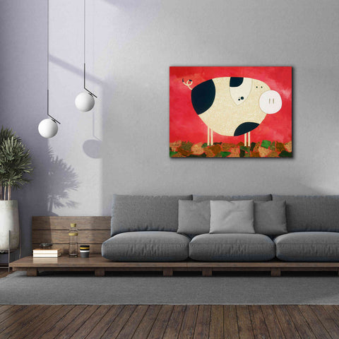 Image of 'Pig Newton by Casey Craig Giclee Canvas Wall Art,54 x 40