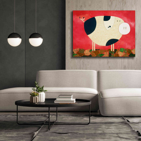 Image of 'Pig Newton by Casey Craig Giclee Canvas Wall Art,54 x 40