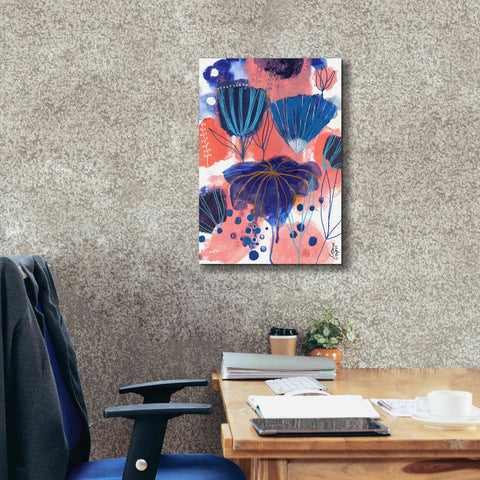 Image of 'Blumen Blues by Corina Capri Giclee Canvas Wall Art,18 x 26