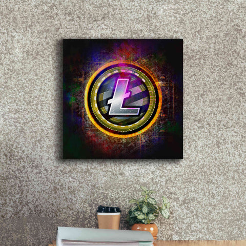Image of Epic Graffiti'Litecoin Better Than Gold' by Epic Portfolio Giclee Canvas Wall Art,18 x 18