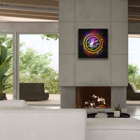 Image of Epic Graffiti'Litecoin Better Than Gold' by Epic Portfolio Giclee Canvas Wall Art,26 x 26