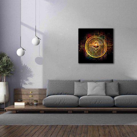 Image of Epic Graffiti'Ethereum Better Than Gold' by Epic Portfolio Giclee Canvas Wall Art,37 x 37