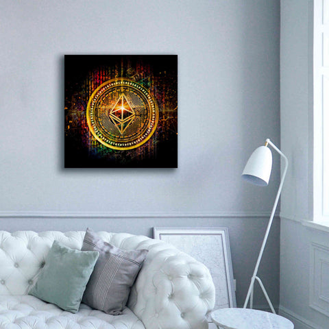Image of Epic Graffiti'Ethereum Better Than Gold' by Epic Portfolio Giclee Canvas Wall Art,37 x 37